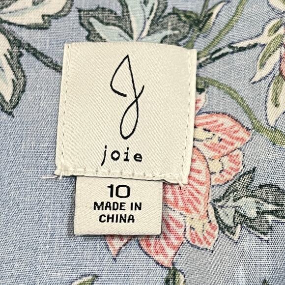 NWOT Joie Women’s Blue Floral Dress Belted Size 10 - Picture 6 of 8
